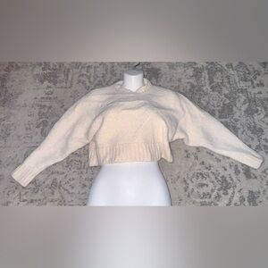 The Group Babaton Aritzia Alpaca Crop Oversized Sweater Pullover 
Size XXS Cream